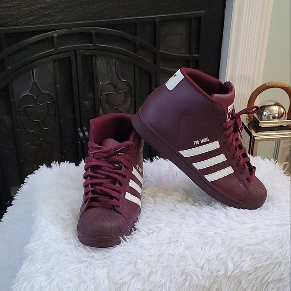 adidas Other - Adidas Burgundy Pro Model High Top  Sneakers size